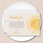 Sunshine Baby Shower  Thank You Card<br><div class="desc">Thank family and friends for their gifts and for attending your baby shower with this cute sun-themed thank you card.
It is decorated with a yellow watercolor sun and stylish script typography.   
Easily customizable.
Original Watercolor © Michele Davies.</div>