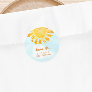 Sunshine Baby Shower Thank You Classic Round Sticker