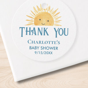 Sunshine Baby Shower Thank You Favor Tags
