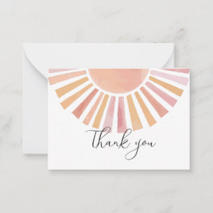 Sunshine Baby Shower thank you Note Card