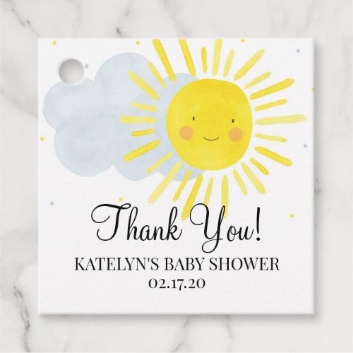 Sunshine Baby Shower Thank You Party Tags