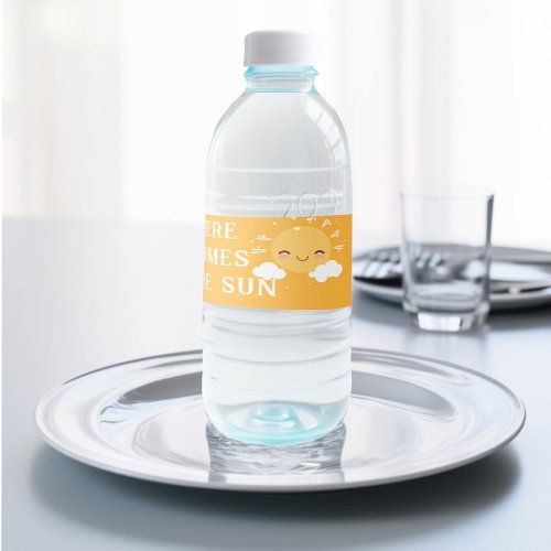 Sunshine baby shower  water bottle label