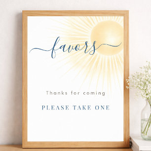 Sunshine Baby Shower Watercolor Sun Favors Sign