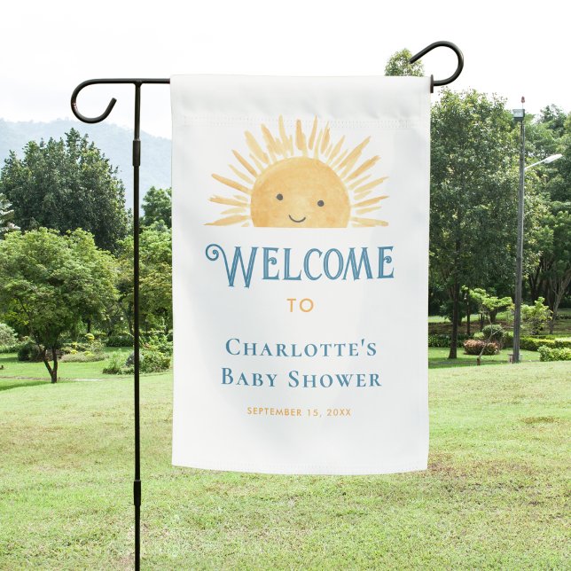 Sunshine Baby Shower Welcome  Garden Flag (Creator Uploaded)