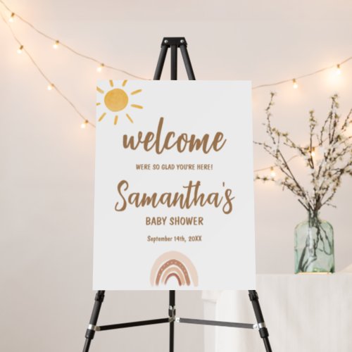 Sunshine Baby Shower Welcome sign