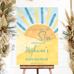 Sunshine Baby Shower Welcome Sign, Here Comes the  Foam Board