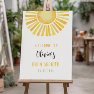sunshine Baby shower Welcome Sign, sun baby shower Foam Board