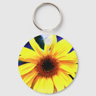 Sunshine Basic Button Keychain