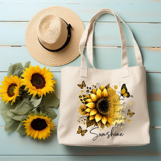 Sunshine Be the Sunshine Sunflower | Tote Bag