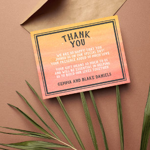 Sunshine Beach Destination Tropical Wedding Thank You Card