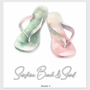Sunshine Beach Flip Flops Sticker