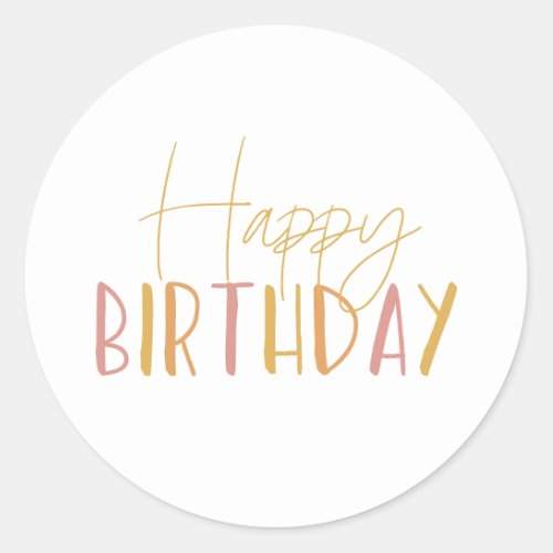 Sunshine Birthday Happy Birthday Cupcake Toppers Classic Round Sticker