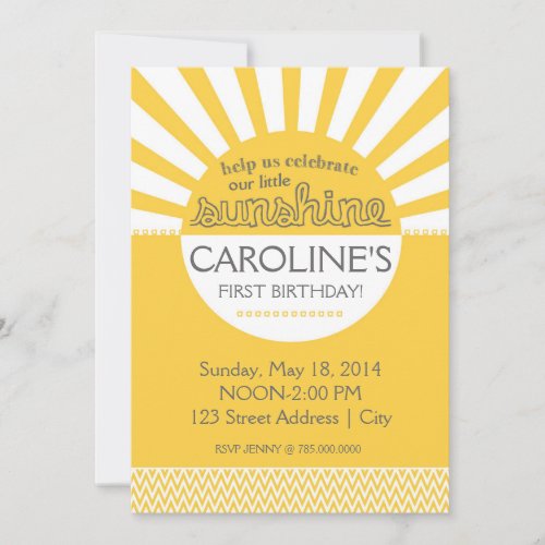 Sunshine Birthday Invitation