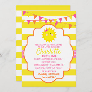 Sunshine Birthday Party Invitation