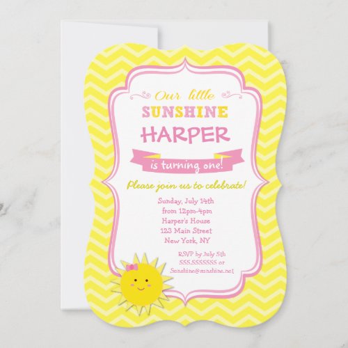 Sunshine Birthday Party Invitations