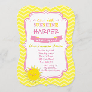 Sunshine Birthday Party Invitations