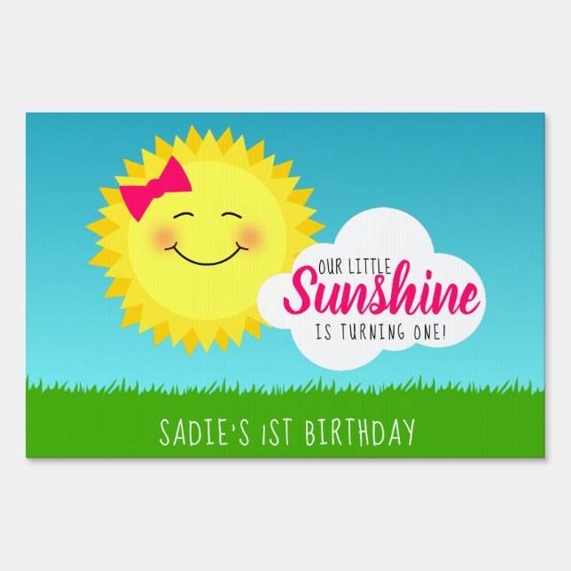 Sunshine Birthday Party Sign (Front)