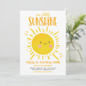 Sunshine Birthday Party Yellow Our Little Sunshine Invitation | Zazzle