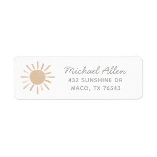 Sunshine Birthday Return Address Label