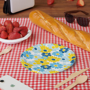 Sunshine Blue Sky Blooming Daisy  Paper Plates