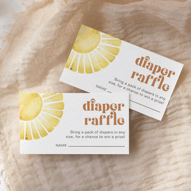 Sunshine Boho Baby Shower Diaper Raffle Ticket Enclosure Card | Zazzle