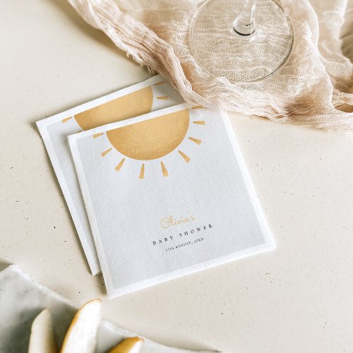 Sunshine Boho Baby Shower Paper Napkin 