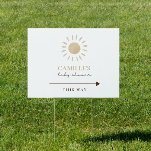 Sunshine Boho Baby Shower Sign Yard Sign