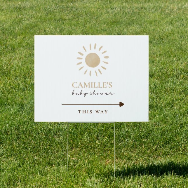 Sunshine Boho Baby Shower Sign Yard Sign (Insitu)