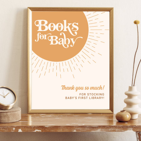 Sunshine Boho Books For Baby Thank You Poster