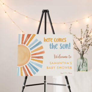 Sunshine boho boy baby shower here comes the Son F Foam Board