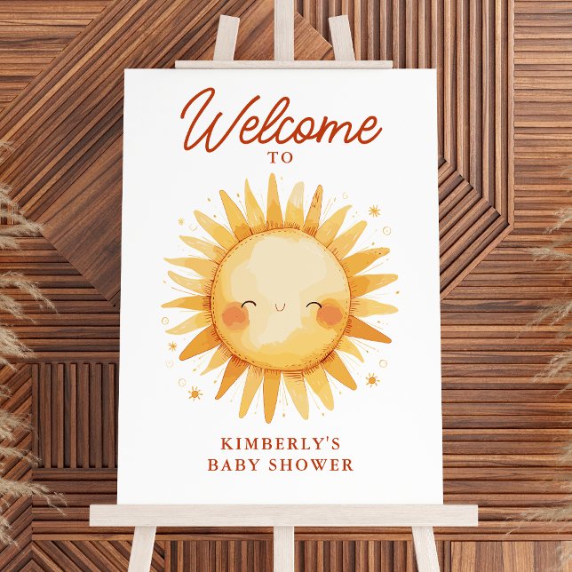 Sunshine Boho Cute Sun Baby Shower Welcome Foam Board (Creator Uploaded)