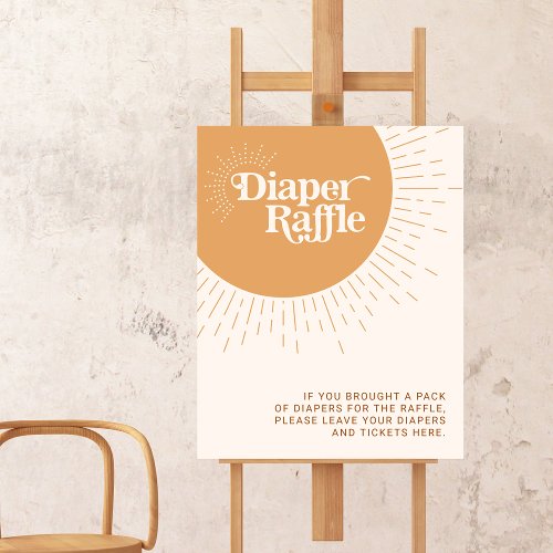 Sunshine Boho Diaper Raffle Baby Shower Poster