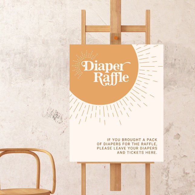 Sunshine Boho Diaper Raffle Baby Shower Poster (Creator Uploaded)