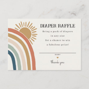 sunshine boho diaper raffle invitation insert