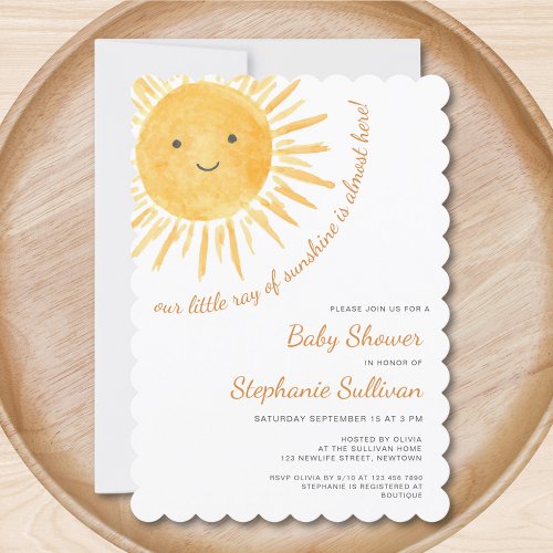 Sunshine Boho Gender_Neutral Baby Shower Invitation