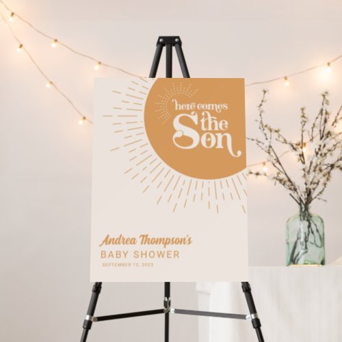 Sunshine Boho Here Comes the Son Baby Shower Foam Board