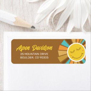 Sunshine Boho Hippie Trip Around Sun Address Label