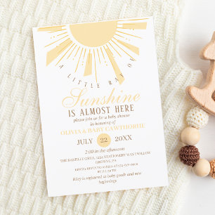 Sunshine Boho Photo Baby Shower  Invitation