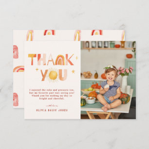 Sunshine Boho Rainbow Photo Thank You