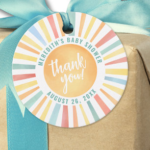 Sunshine Boho Sun Baby Shower Favor Tags