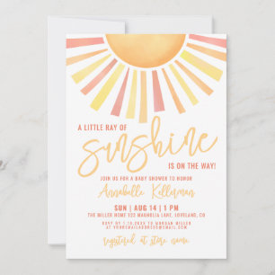 Sunshine Boho Sun Baby Shower Invitation