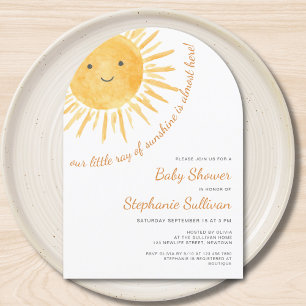 Sunshine Boho Sun Gender-Neutral Baby Shower Arch Invitation