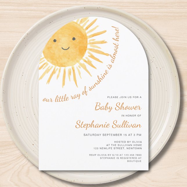 Sunshine Boho Sun Gender-Neutral Baby Shower Arch Invitation (Creator Uploaded)