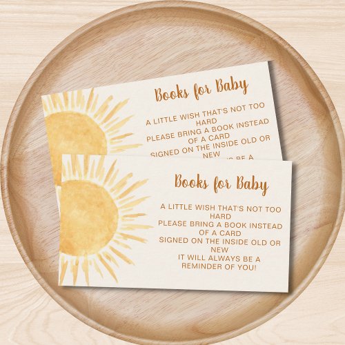 Sunshine Books For Baby Baby Shower Enclosure Card
