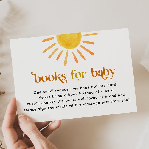 Sunshine Books for Baby Shower Insert Card