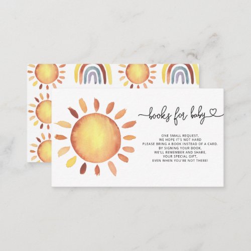 Sunshine books for baby ticket enclosure card