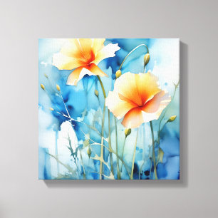 Sunshine Bouquet: A Vibrant Watercolor Floral Canvas Print