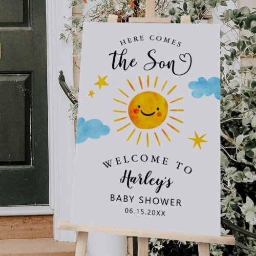 Sunshine Boy Baby Shower Welcome Sign