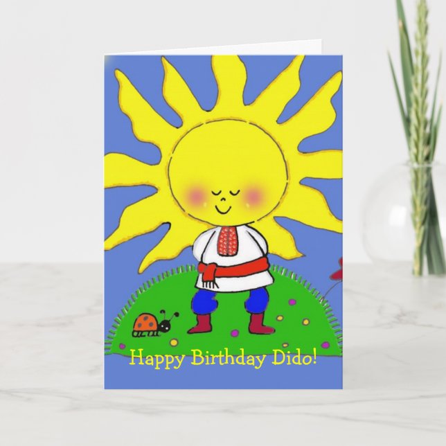 Sunshine Boy Ukrainian Folk Art Card (Front)