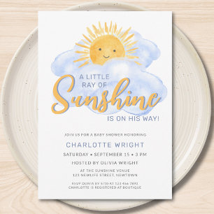 Sunshine Boy's Baby Shower Invitation